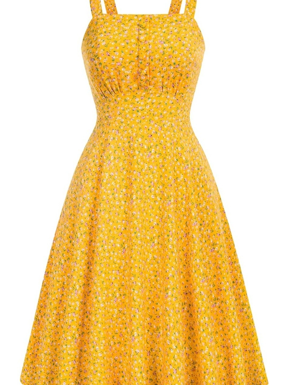 Yellow Floral Fit-and-Flare Sundress